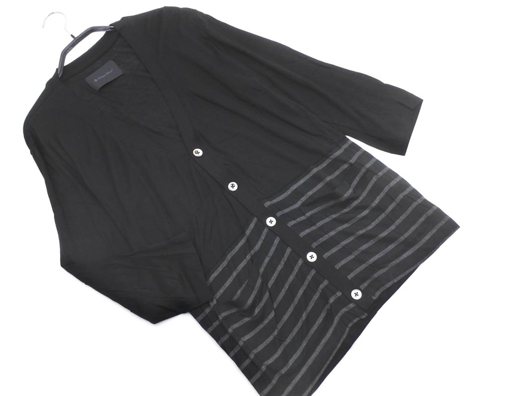 ネコポスOK LOUNGELIZARD ラウンジリザード Vネック カーディガン size2/黒 ■◇ ☆ fgc4 メンズ拍卖