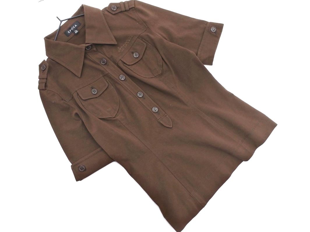 EPOCA エポカ ハーフボタン プルオーバー カットソー size40/ブラウン ■◆ ☆ fgc8 レディース拍卖