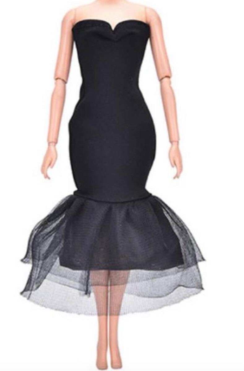 ブラックロングタイトドレスリカちゃん・バービーちゃん・お人形さん用拍卖