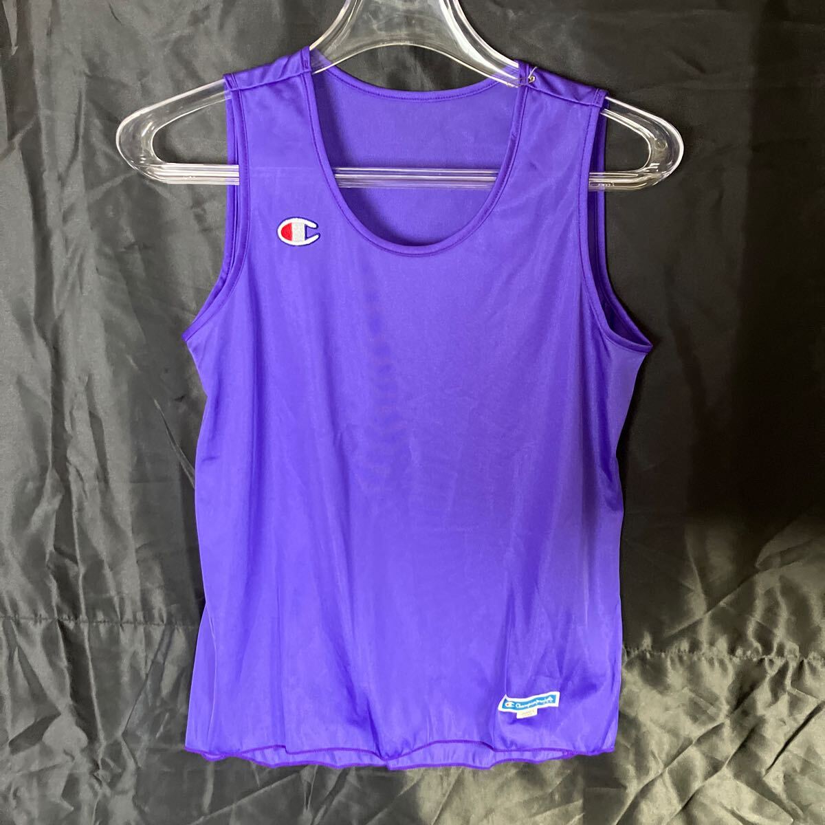 A61 champion CLR-117 ノースリーブシャツ SSサイズ パープル 新品未使用品 スポーツ ランニング ◎刺繍ロゴ入り拍卖