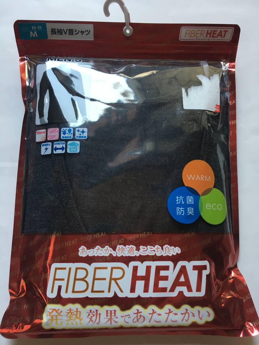長袖v首シャツ Mサイズ 新品保管品 ファイバーヒート拍卖