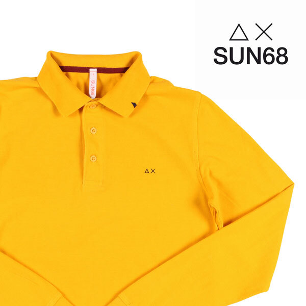 SUN68(サンシックスティーエイト) 長袖ポロシャツ A29101 イエロー XXL 22076 【A22079】拍卖