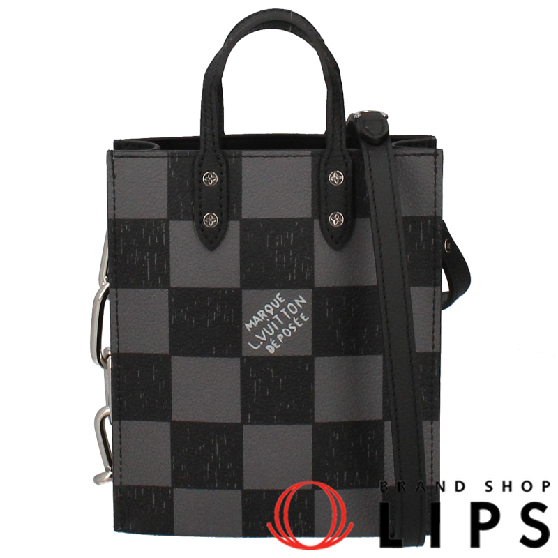 ルイ・ヴィトン サックプラXS N60479 ダミエチェッカーボード メンズ ショルダーバッグ ブラック 美品 中古拍卖