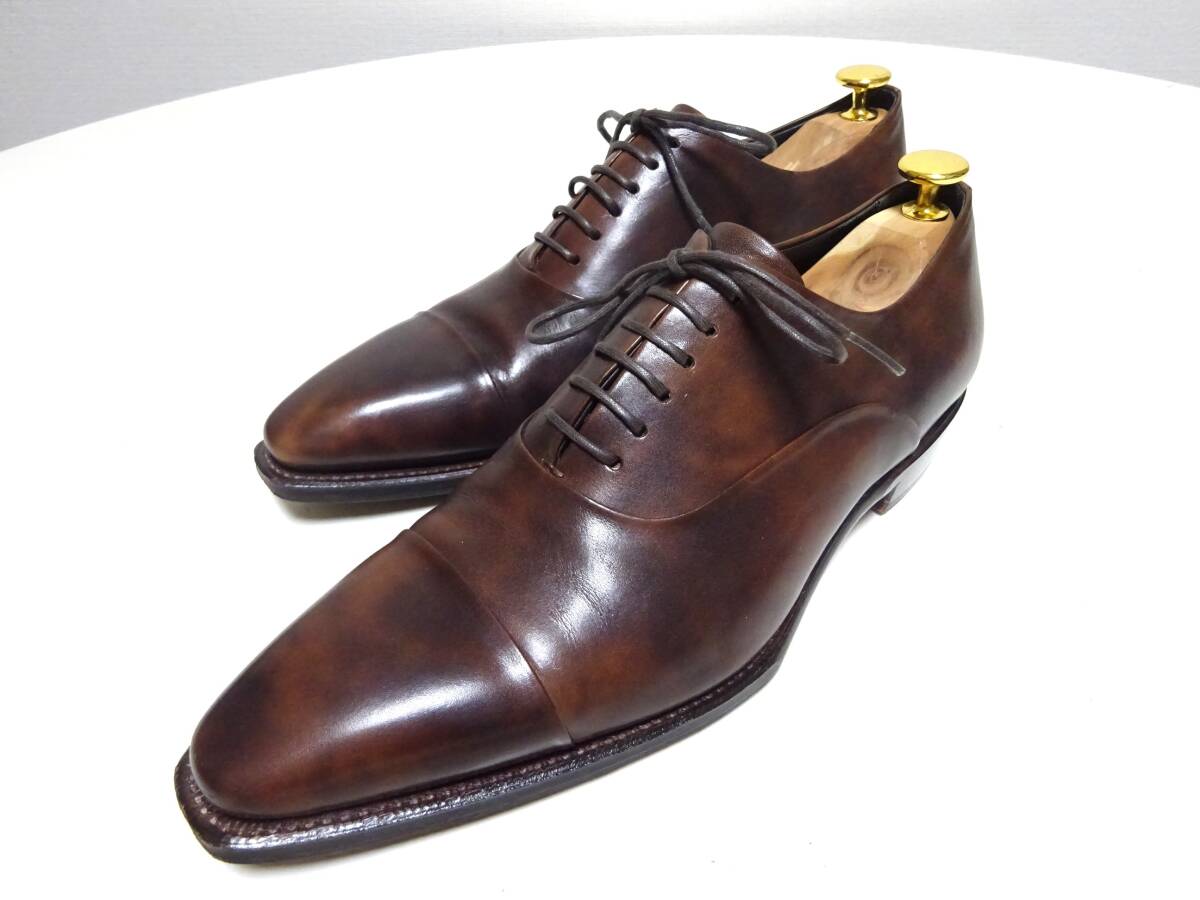 Perfetto ペルフェット キャップトゥオックスフォードシューズ ストレートチップ レザーシューズ ブラウン系 日本製 7 25cm位拍卖
