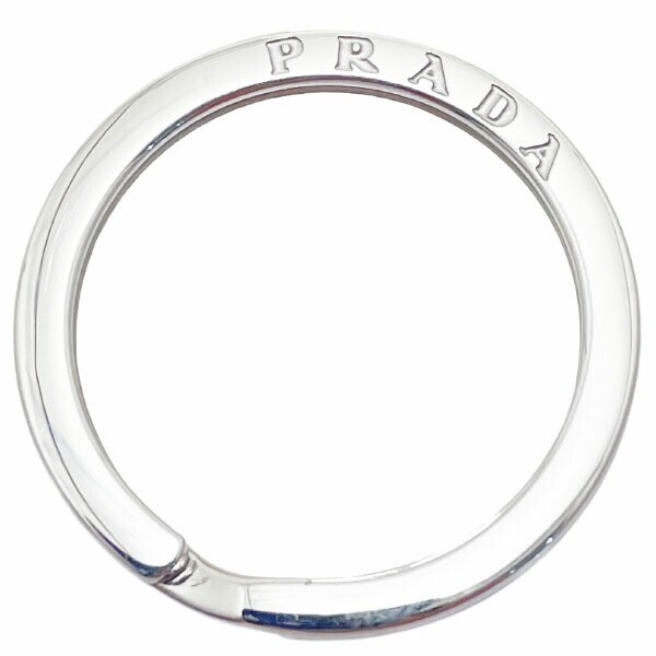 15331 プラダ キーホルダー ロゴ キーリング シルバー金具 PRADA キーフック チャーム バッグチャーム キー 鍵拍卖