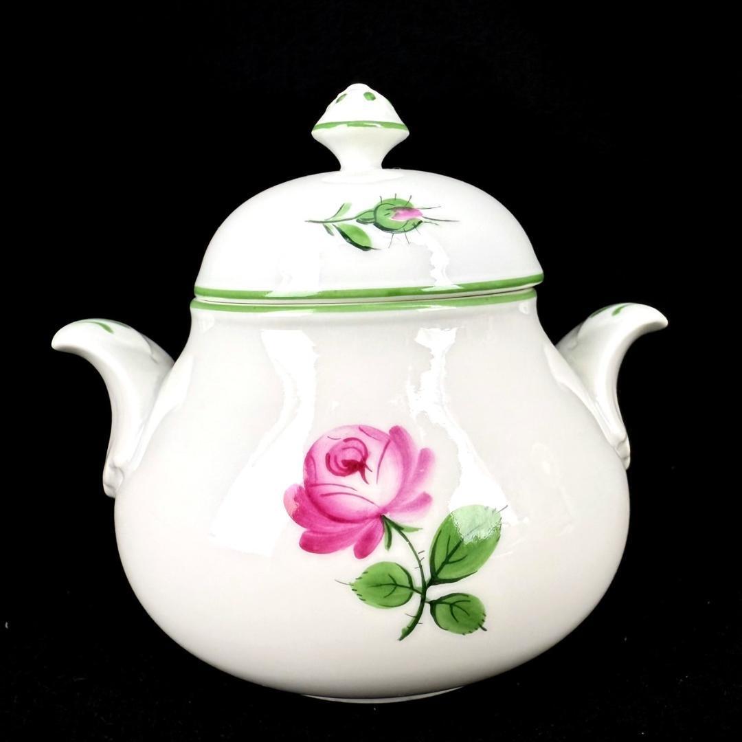●美品☆アウガルテン AUGARTEN ウィンナーローズ 薔薇 シュガーポット ポット オーストリア製拍卖