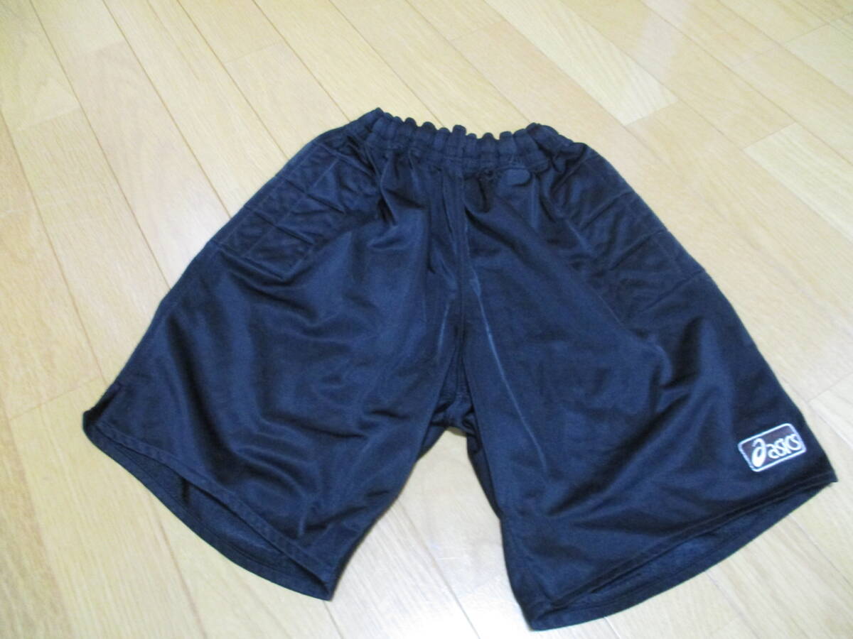 アシックス★サッカー用<キーパー・ショートパンツ>★ジュニア160 黒・白拍卖