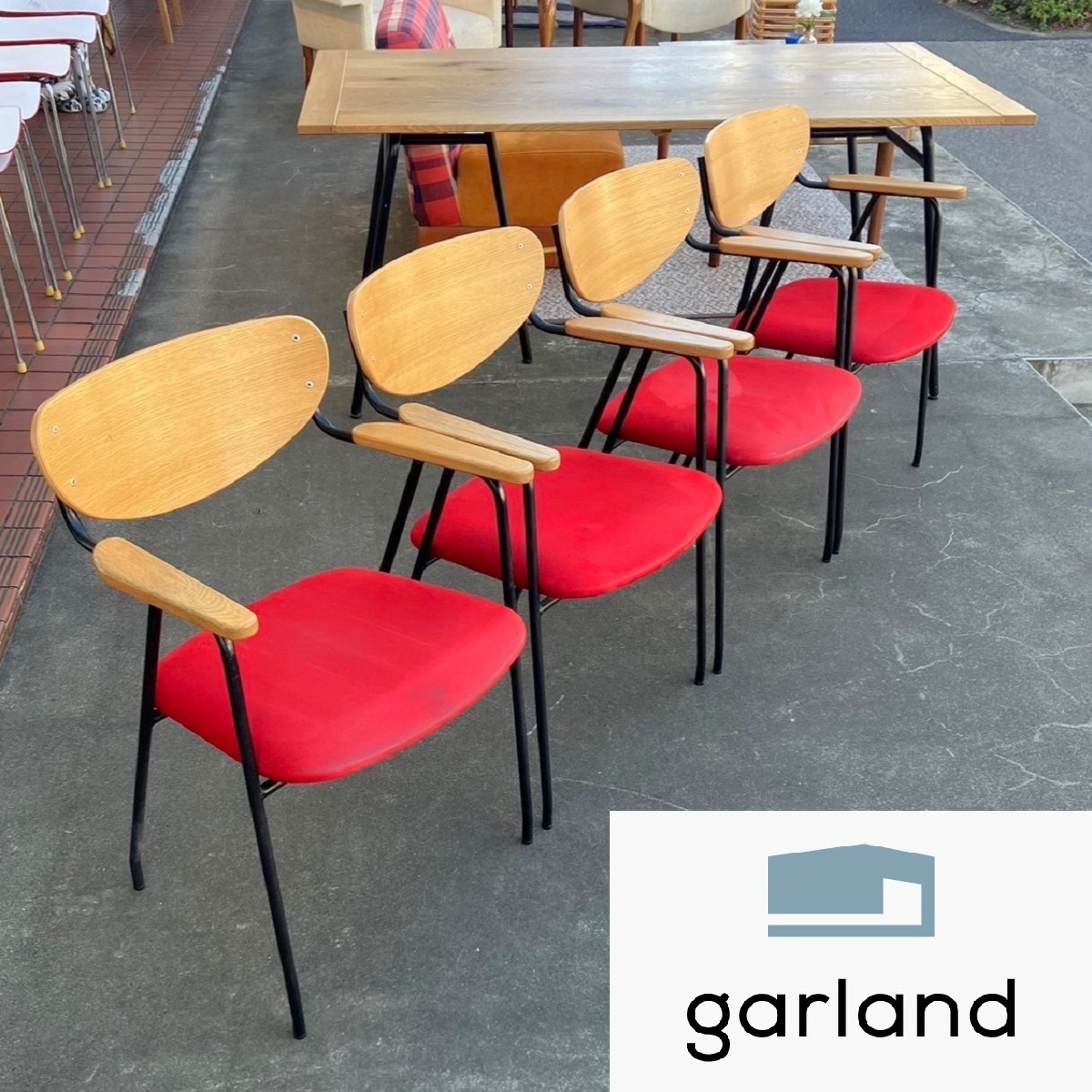 【在庫4脚有り】※単価 IDEE/イデー DJANDO/ジャンゴ アームチェア ブラックフレーム 4脚 ファブリック スチール拍卖