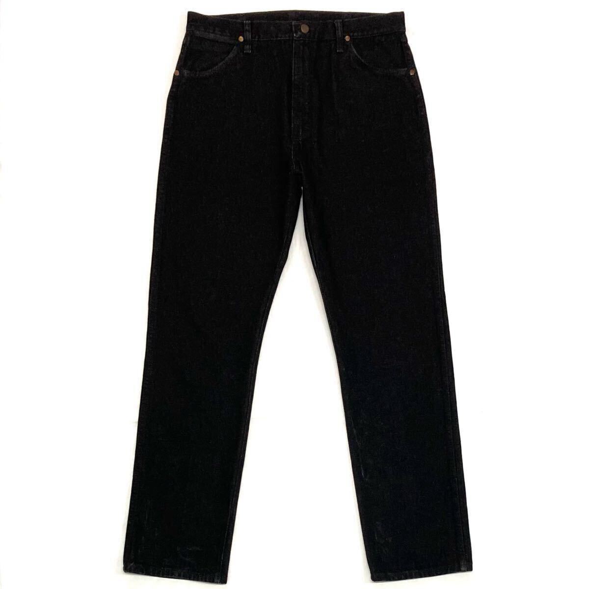 80s【Wrangler】13MWZPB 先染めブラック デニムパンツ W36 L34 USA製 濃黒 ヴィンテージ/ラングラー 黒 ブロークンデニム ジーンズ 90s拍卖