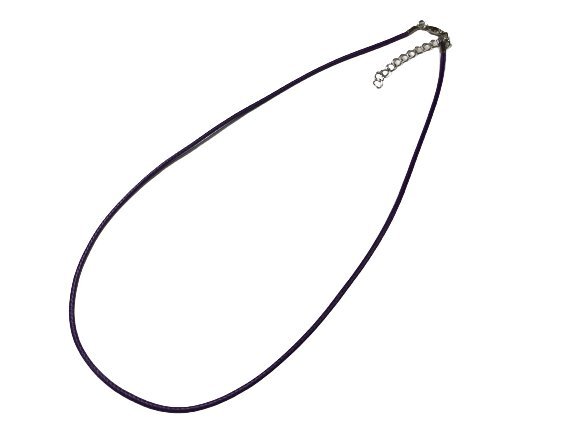 ネックレスのみ ディープパープル 2mm幅 長さ45cm 高強度 編み込みナイロン素材 レザー風 アクセサリー ペンダント拍卖