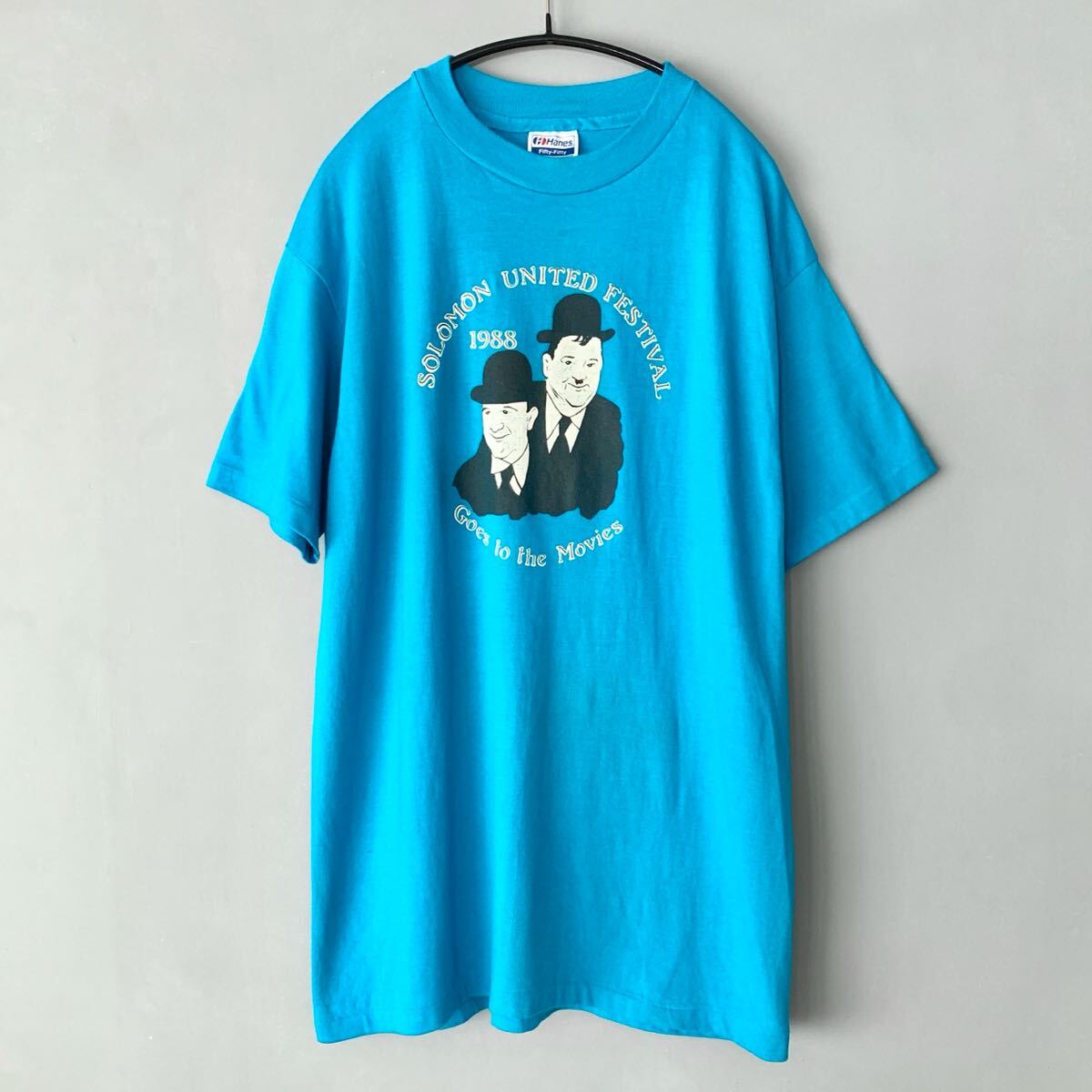Hanes 80’s ヴィンテージTシャツ XL ブルー ヘインズ拍卖