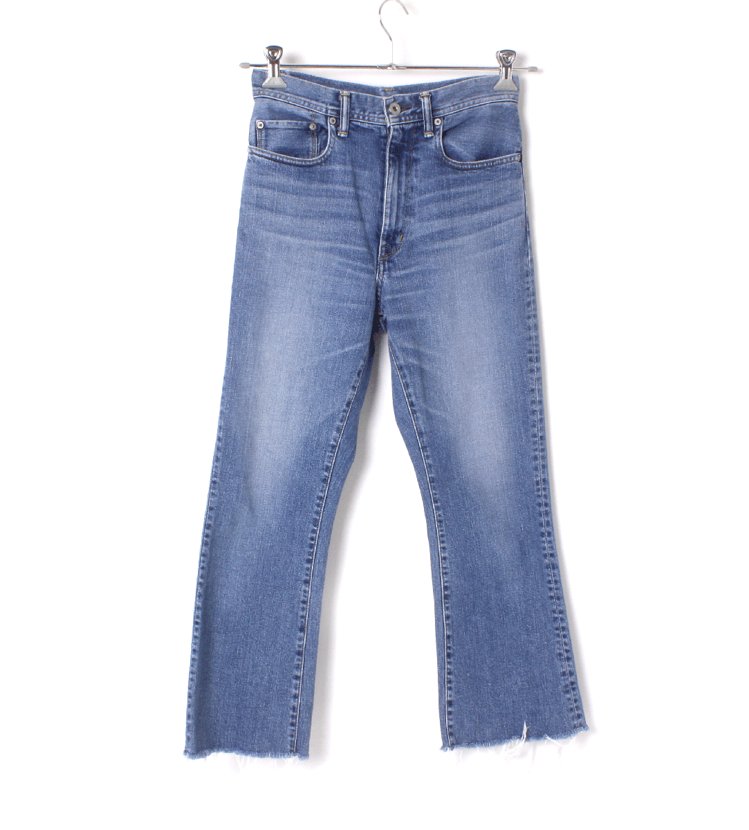 21ss UNITED ARROWS クロップド フレアデニムパンツ 定価18,700円 size36 1514-299-4876 ユナイテッドアローズ ストレッチ デニム拍卖