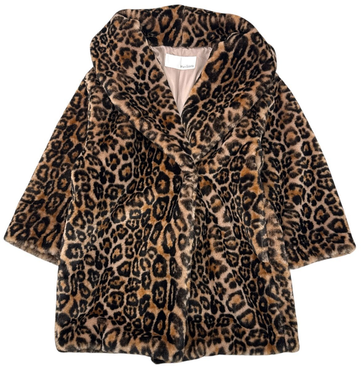 Whim Gazette LEOエコファーコートレオパード 定価89,100円 フリーサイズ ベージュ WGZ1012408A0002 ウィムガゼット拍卖