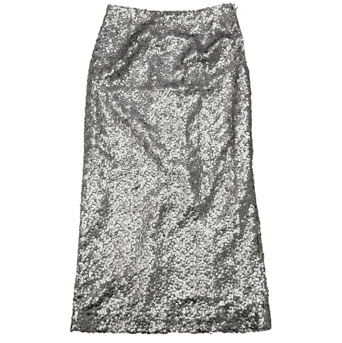 Whim Gazette スパンコールスカート 定価47,300円 フリーサイズ グレー WGZ1022301A0005 ウィムガゼット拍卖