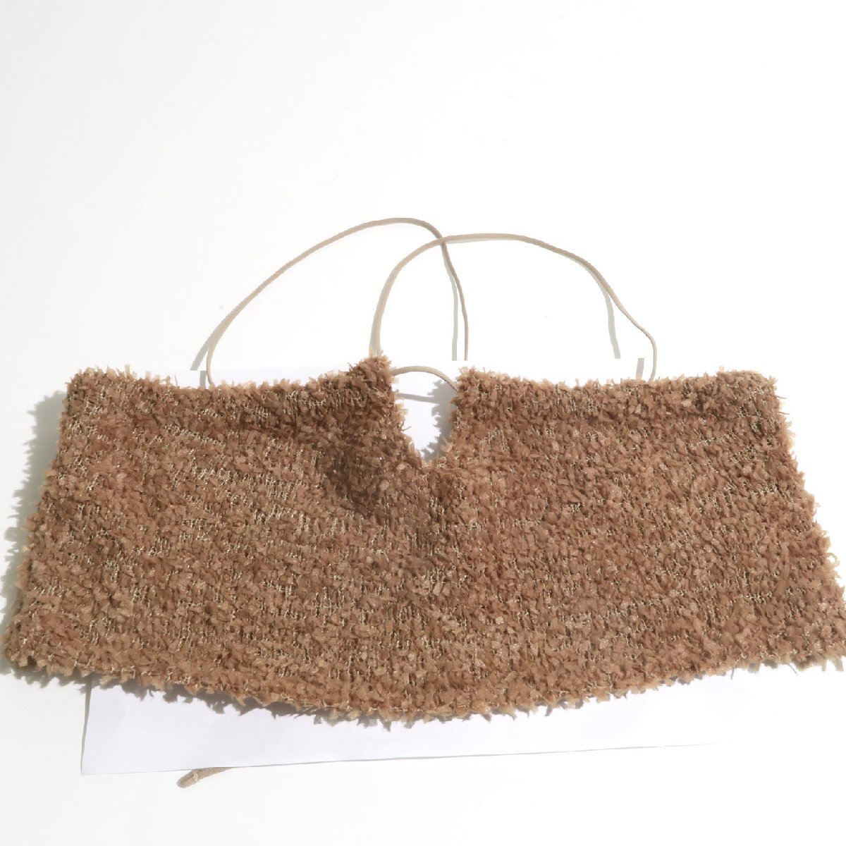 24ss【新品・定価7,700円】Amiur tape yarn back ribbon bustie エミレ テープヤーンバックリボンビスチェ フリーサイズ拍卖