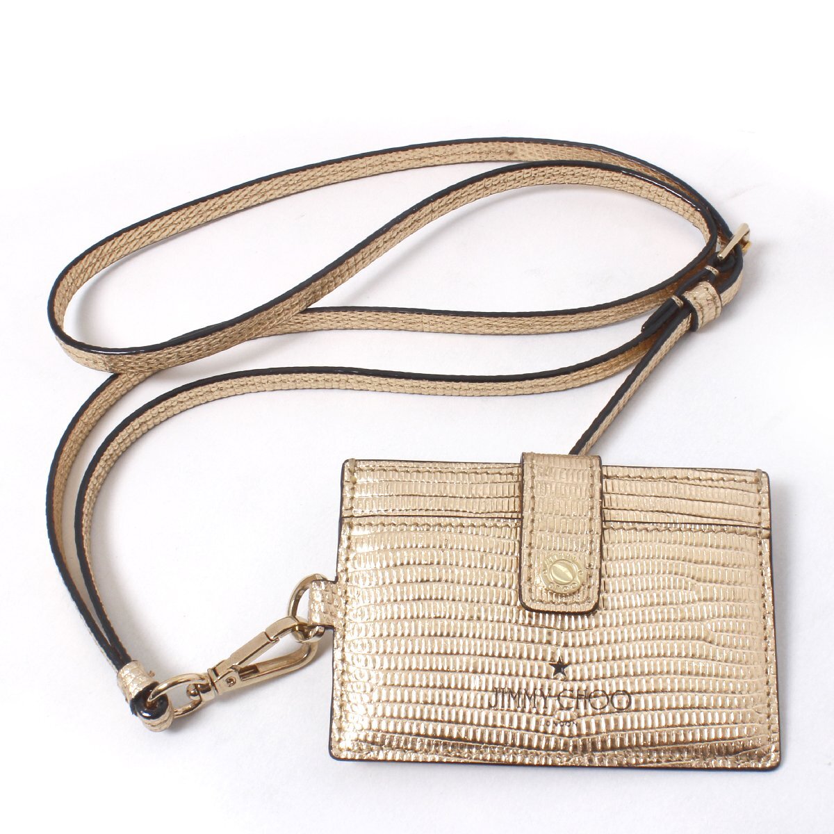 JIMMY CHOO ストラップ/カードホルダー ゴールド 192 KYO IZQ ジミー チュウ ア財布拍卖