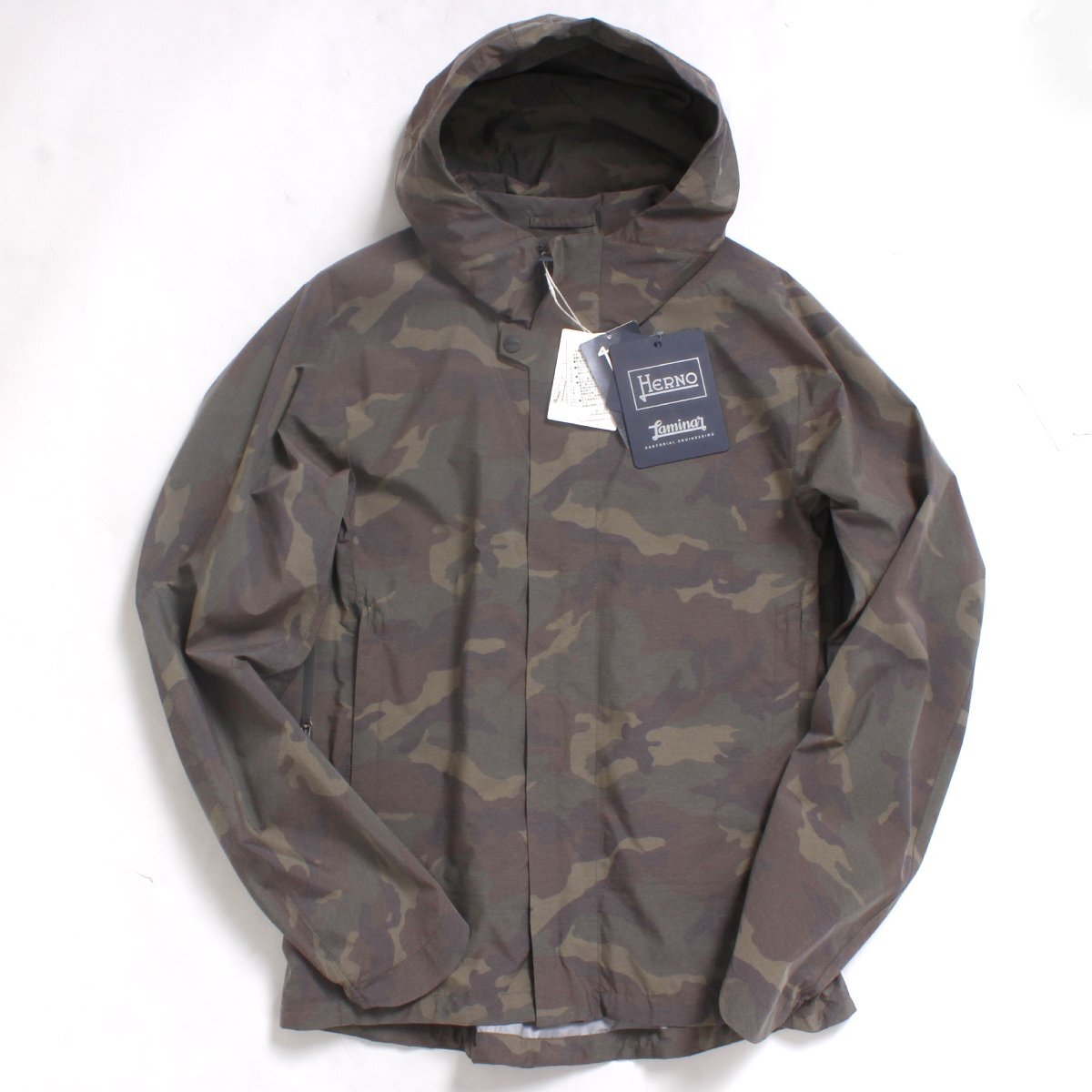 【タグ付き・新品・定価162,800円】HERNO Laminar 3レイヤー撥水カモフーデットブルゾン size48 カーキ(カモフラージュ) GI054UL ヘルノ拍卖