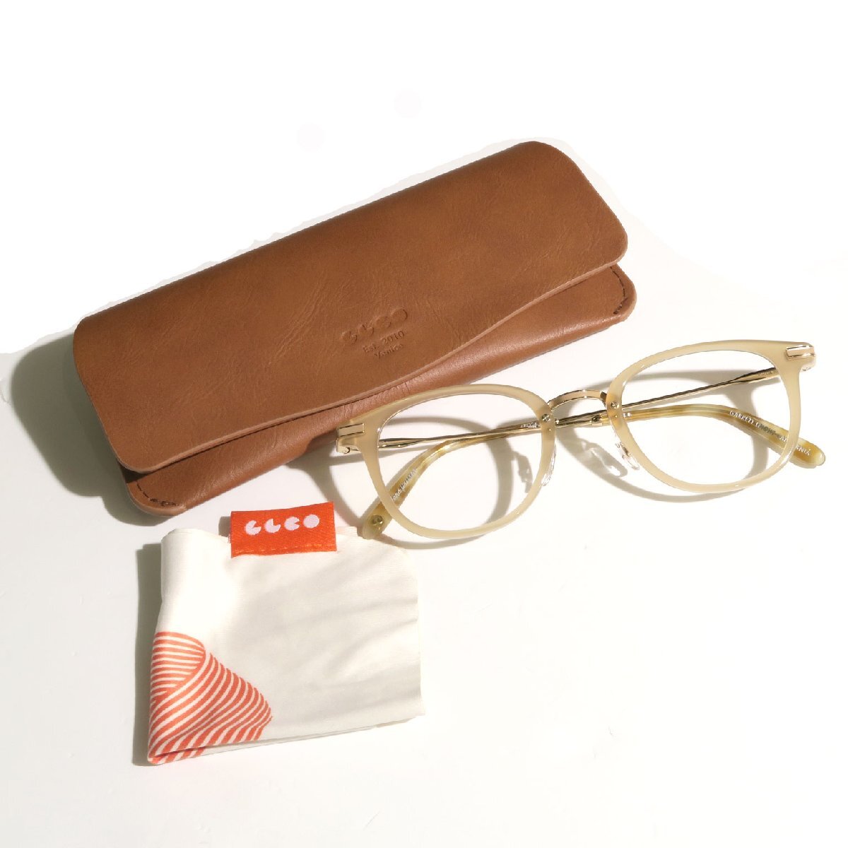 GLCO Garrett Leight California Optical KINNEY COMBO BN-BSH 47□24-145 ギャレットライト ウェリントンシェイプ メタルフレーム拍卖