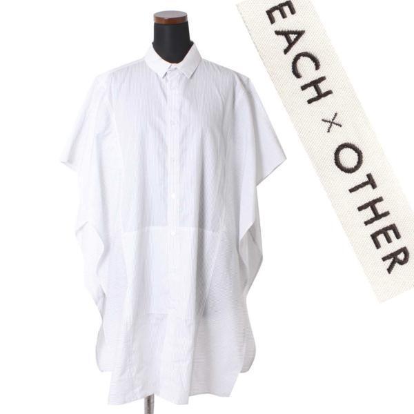 Each x Other ストライプ オーバーサイズ シャツ sizeS ホワイト ブラック S16G12060 イーチアザー 白 黒拍卖