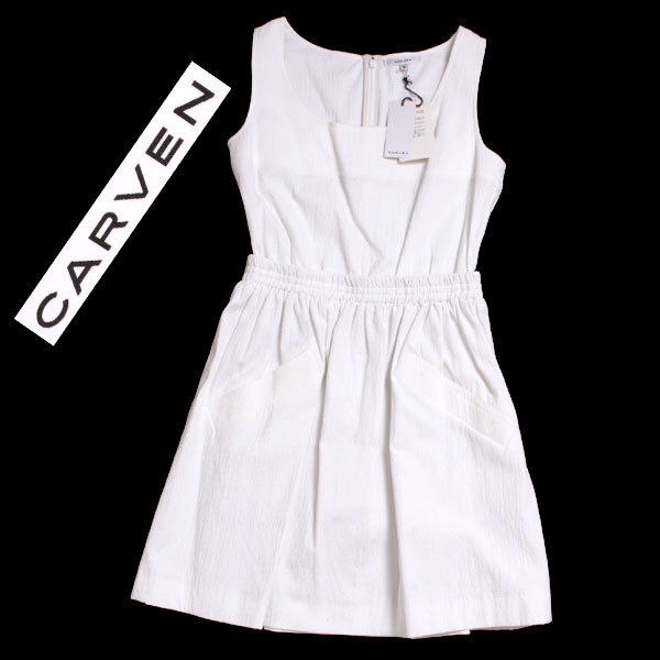 ●SALE● 新品 CARVEN コットンノースリーブワンピース 定価73,000円 size38 ホワイト カルヴェン拍卖