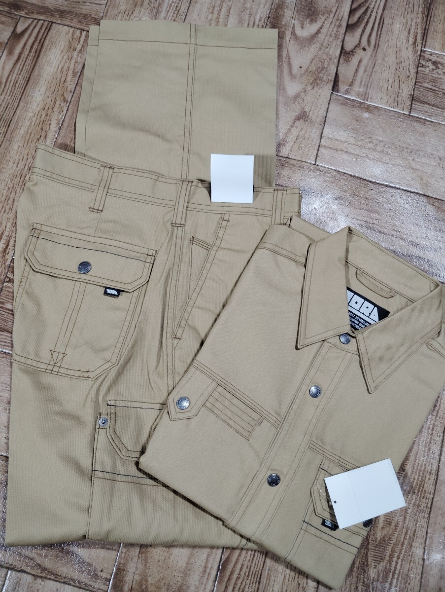 特価★寅壱【3940 .1ベージュ】シャツLL.ワイドカーゴ.82cm拍卖