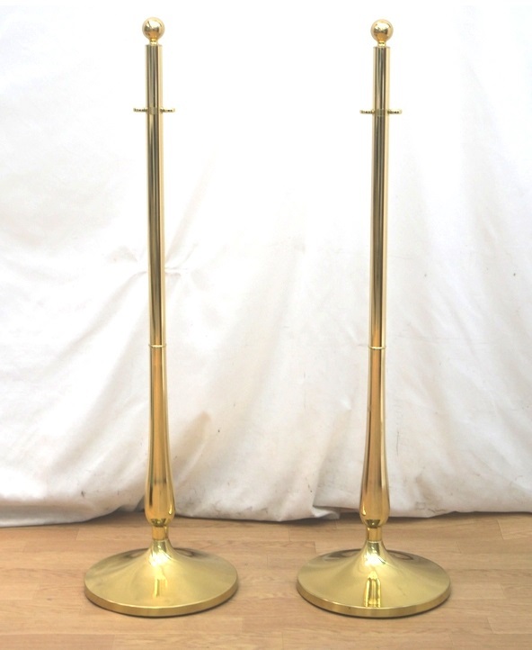 M564Mちょる☆テープカット用ポールスタンド 2本セット / イベント オープニング 式典 テープカット 金ポール拍卖