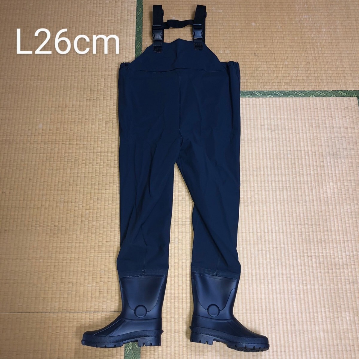 新品未使用 送料込み メンズ レディース 胴付き長靴 ウエーダー WADER L26cm ネイビー 田植 漁 水仕事 渓流 潮干狩 大掃除拍卖