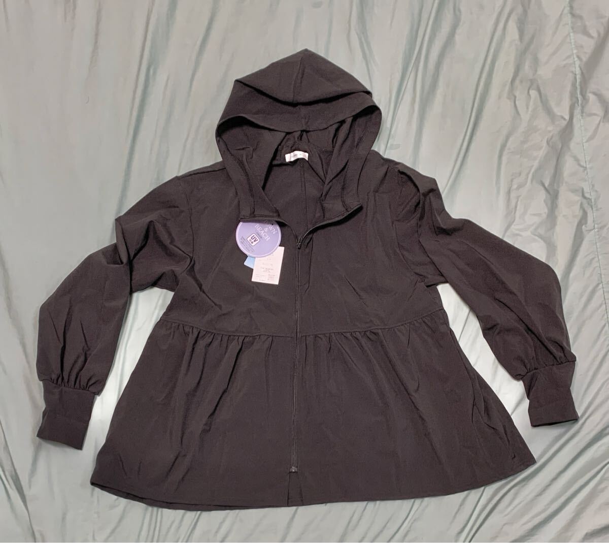 しまむら nownow ラッシュガード・パーカー・ブルゾン・L・黒・水陸両用・美品・送料無料拍卖