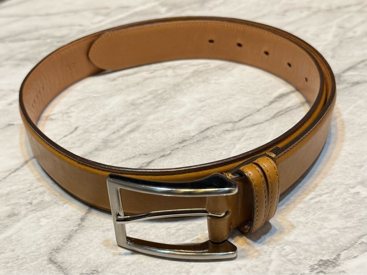 セオリー シルバーバックル レザーベルト キャメル拍卖