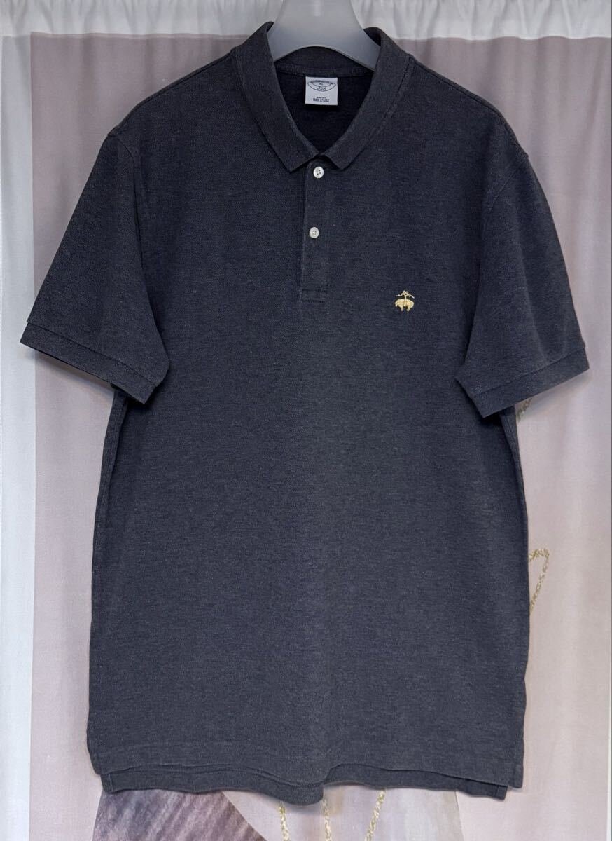 ブルックスブラザーズ 金刺繍 ゴールデンフリース ポロシャツ チャコールグレー拍卖