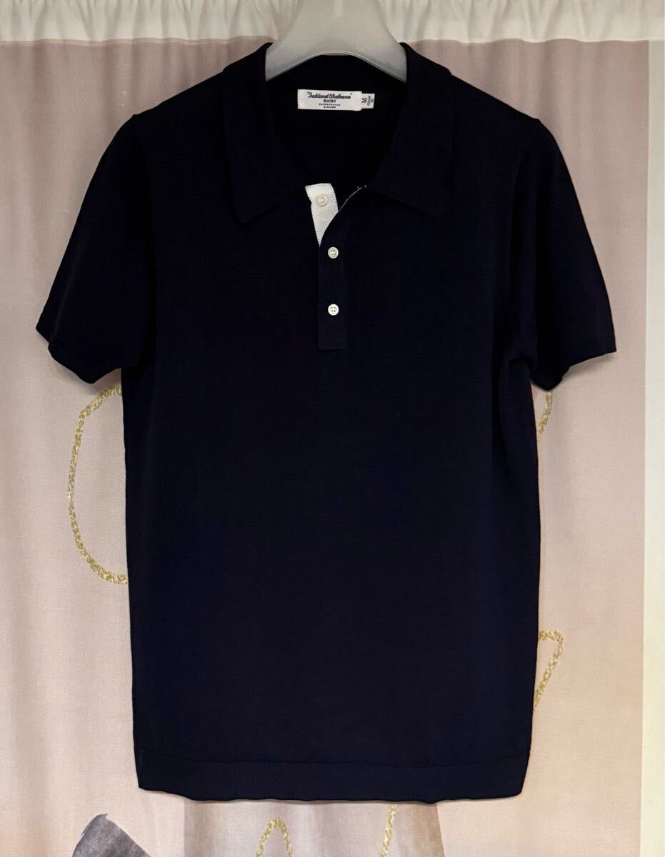 トラディショナルウェザーウェア コットン100% ニットポロシャツ ネイビー拍卖