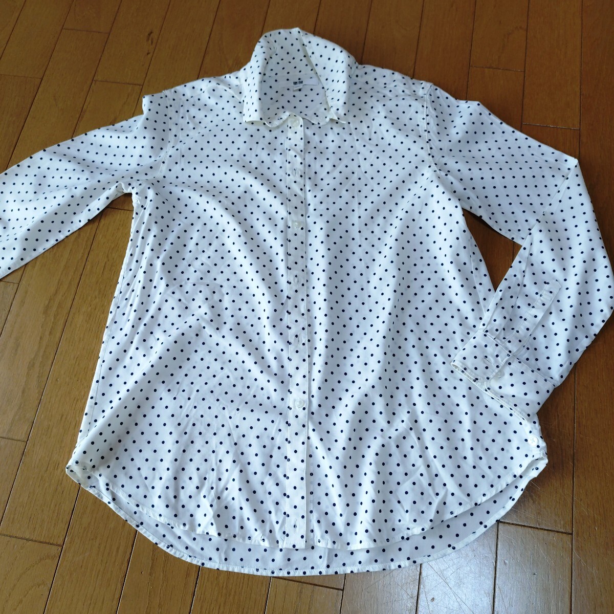 UNIQLO 長袖シャツ ドット  M オフィスカジュアル 同梱可拍卖