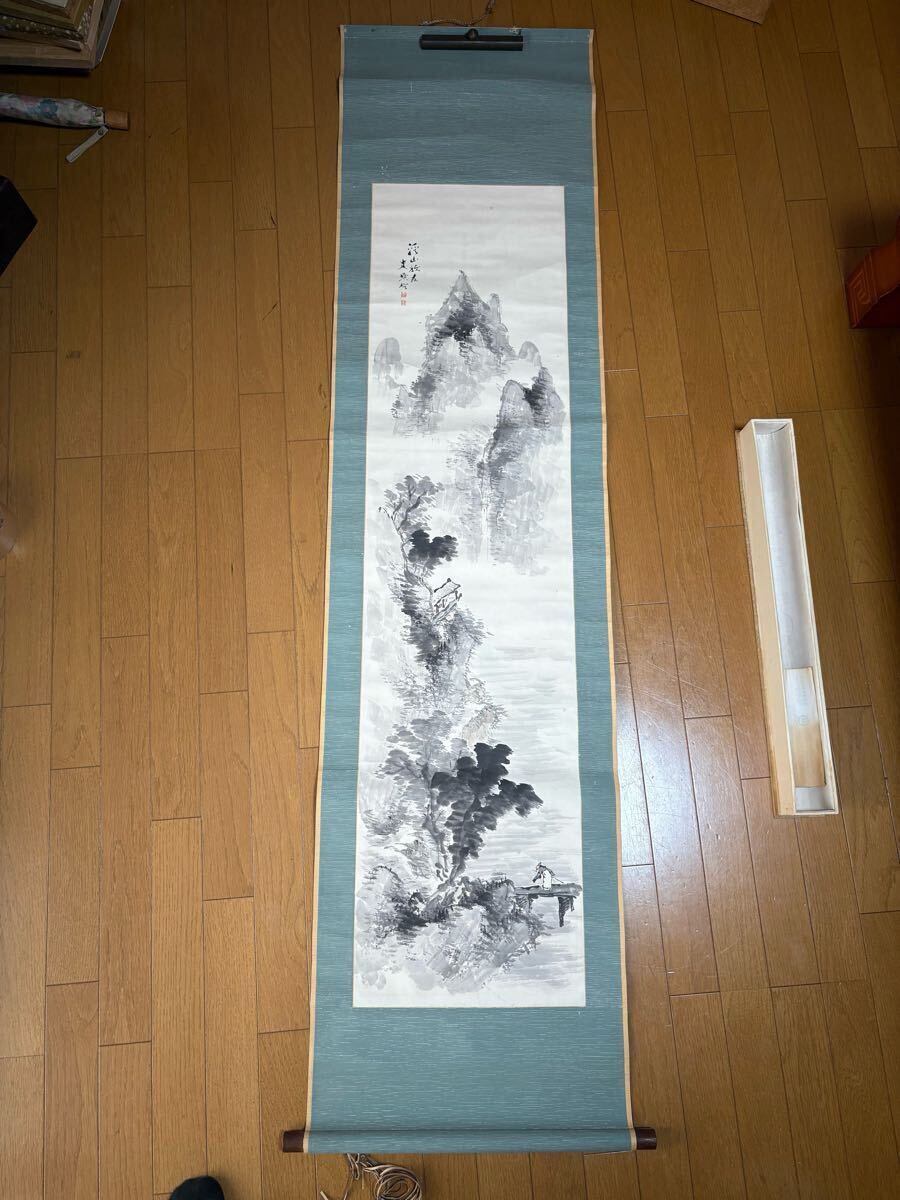 中国美術 掛軸 真作 水墨画 骨董品 肉筆 中国書画 詳細不明 長期保管品拍卖