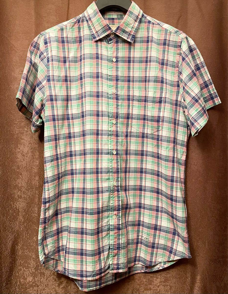 UNITED ARROWS 取り扱い GANT RUGGER 半袖チェックシャツ マルチカラー Mサイズ ガント ガントラガー チェック柄 半袖シャツ拍卖