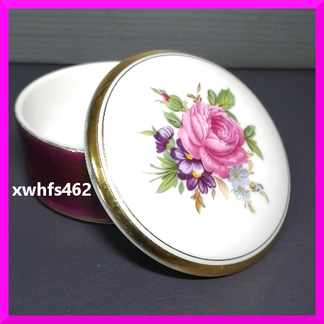 即決美品 緑樹庵 清水 皇室献上品 本金仕様 花柄 陶器製 蓋付き 小物入れ ボンボニエール 金平糖 容器 菓子入れ アクセサリーケース zak拍卖