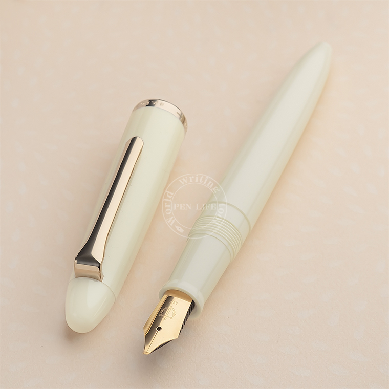 ■●万年筆【WANCHER×SAILOR/セーラー】限定カラー ふでDEまんねん プロフィット アイボリー 美工筆 デコペン 日本製 展示品 /S152S▲拍卖