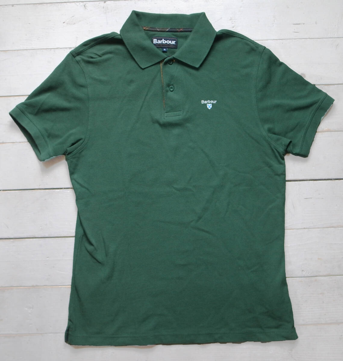 Barbour バブアー ロゴ刺繍 ポロシャツ M グリーン系 ポルトガル製 MML0012OL72 ゴルフ拍卖