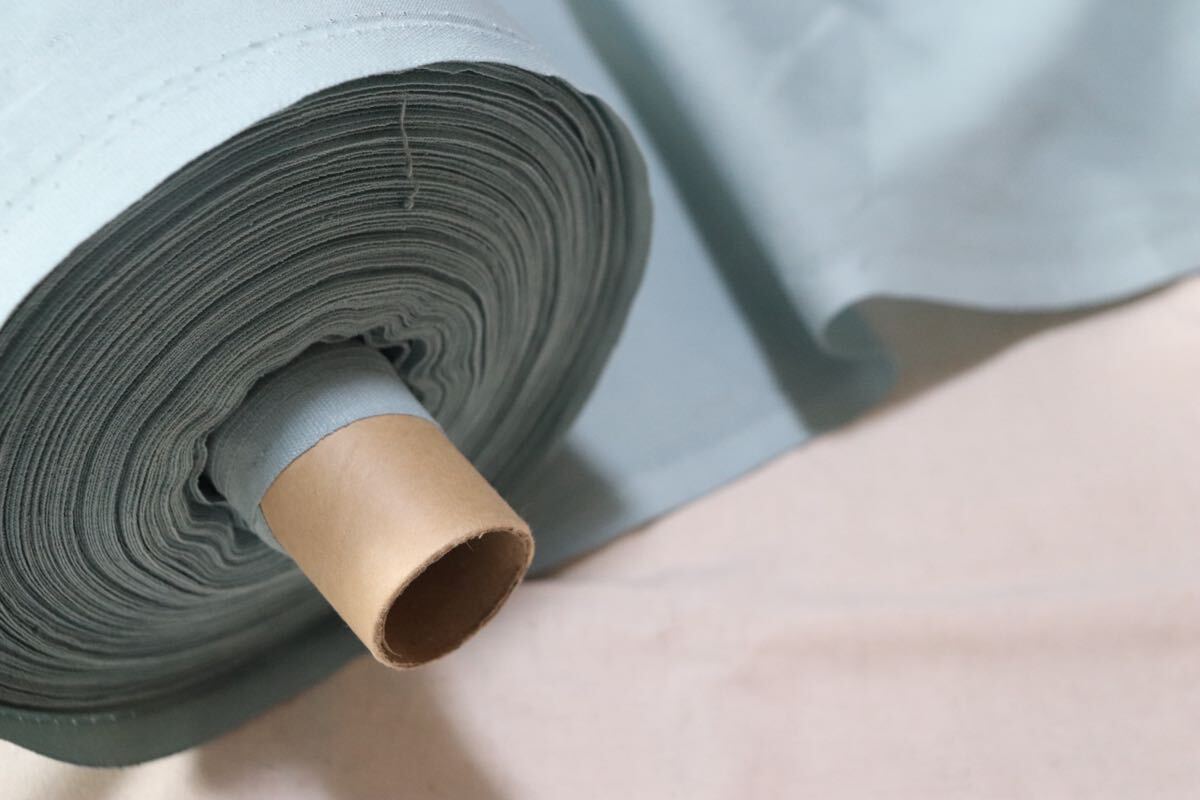 3m くすみブルー シーチング ハギレ 生地拍卖