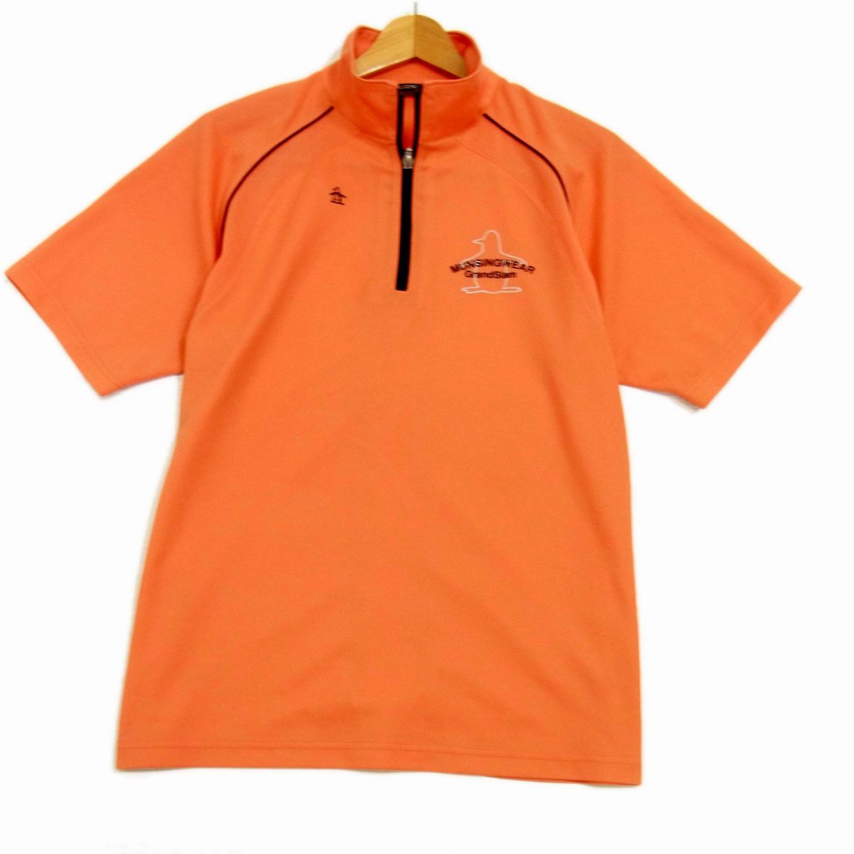◇Munsingwear 半袖ポロシャツ ゴルフウエア マーク刺繍 オレンジ マンシングウェア メンズ 1円スタート拍卖