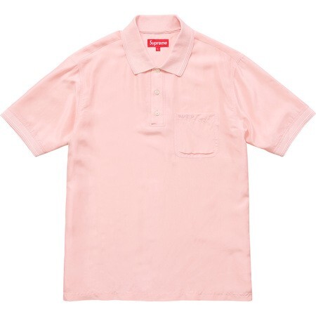 シュプリーム Supreme Silk Polo PINK M シュプリーム シルクポロシャツ拍卖