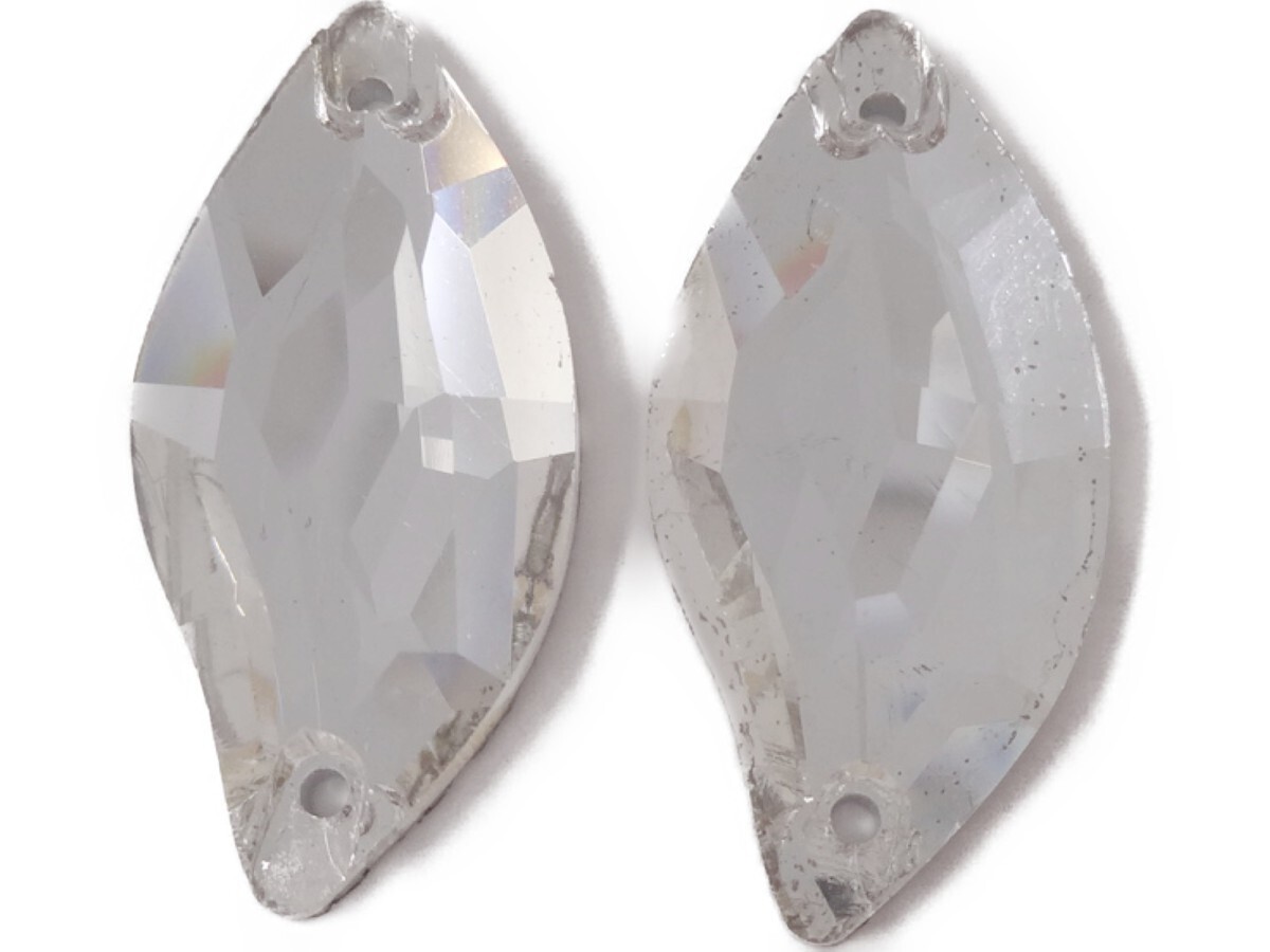 キラリ手芸部 No.6284手芸用ビジュー パーツ ソーオン ストーン(ガラスビーズ ラインストーン)クリスタル_1.4cm×3.0cm_6個入り拍卖