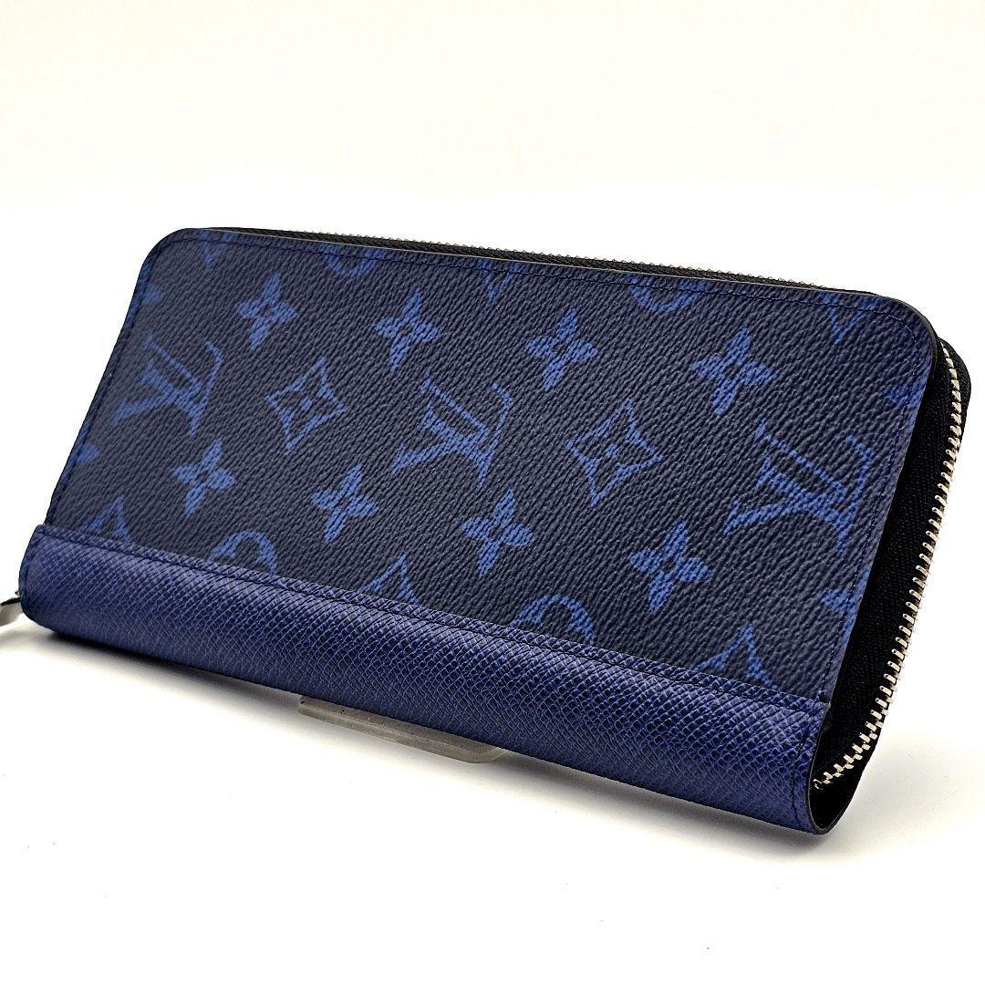 ルイヴィトン ヴェルティカル タイガラマ ジッピーウォレット ブルー 青 長財布 ICチップ搭載 E305拍卖