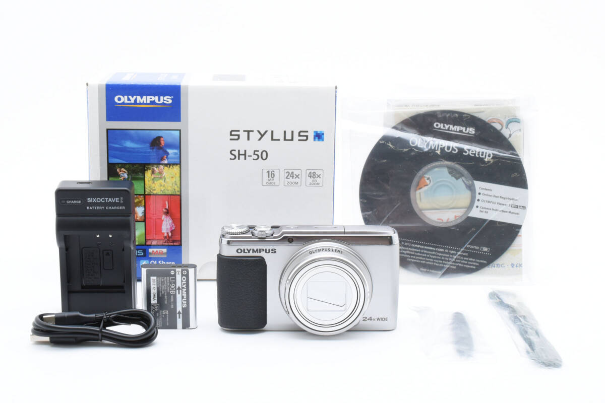 OLYMPUS オリンパス STYLUS SH-50 シルバー コンパクトデジタルカメラ コンデジ デジカメ #2440303拍卖