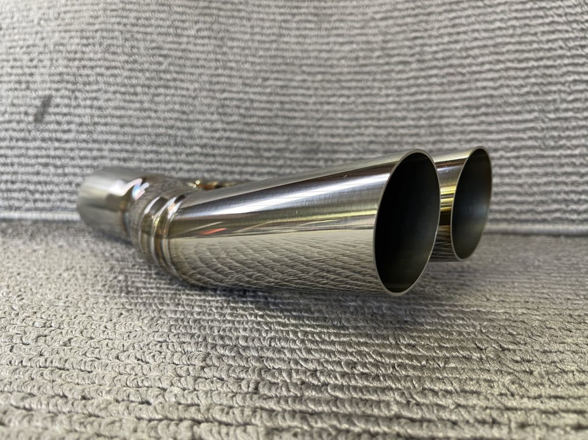 ワンオフマフラー制作用エビ管15度跳ね上げデュアルマフラー出口15°スラッシュカット50.8φ入口内径50.8φジョイント差し込み拍卖