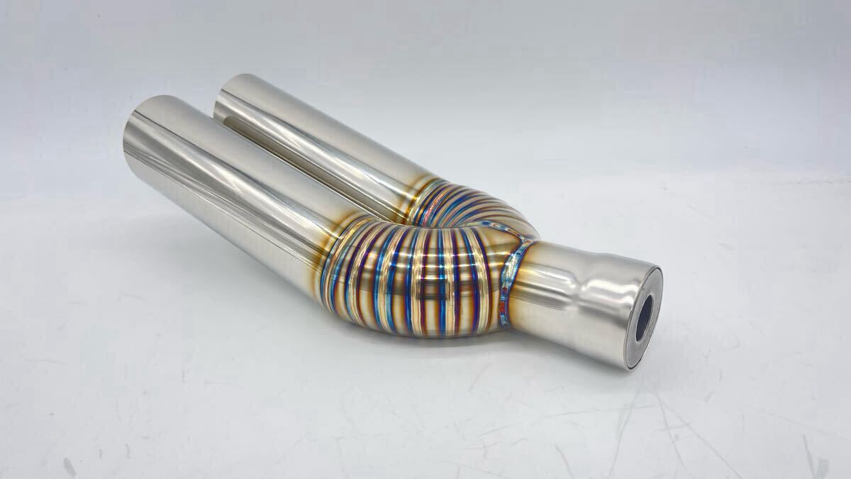 アングルパイプエビ管15度跳ね上げデュアルマフラー出口15°スラッシュカット60.5φ入口内径50.8φ サイズ変更等可能お問い合わせ下さい拍卖