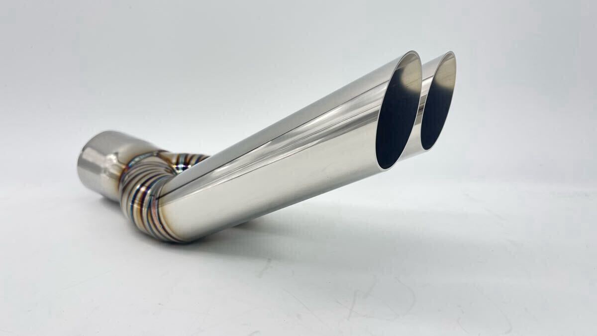 アングルパイプエビ菅仕様30度跳ね上げデュアルマフラー出口35°スラッシュカット50.8φ入口内径60.5φジョイント差し込み(寸法変更可能)拍卖