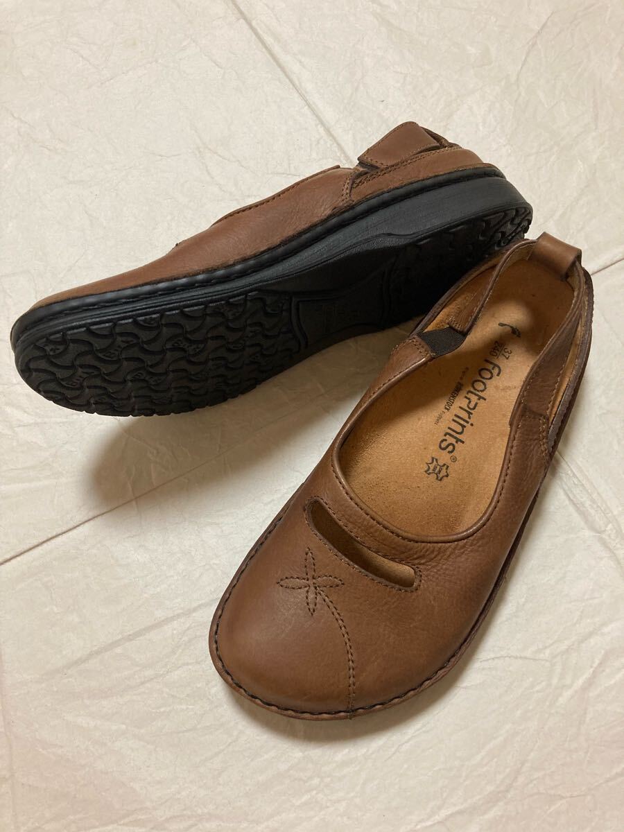 美品 ビルケンシュトック フットプリンツ BIRKENSTOCK FOOTPRINTS 37 24.0 ナロー幅 本革 サンダル レザーシューズ ブラウン拍卖