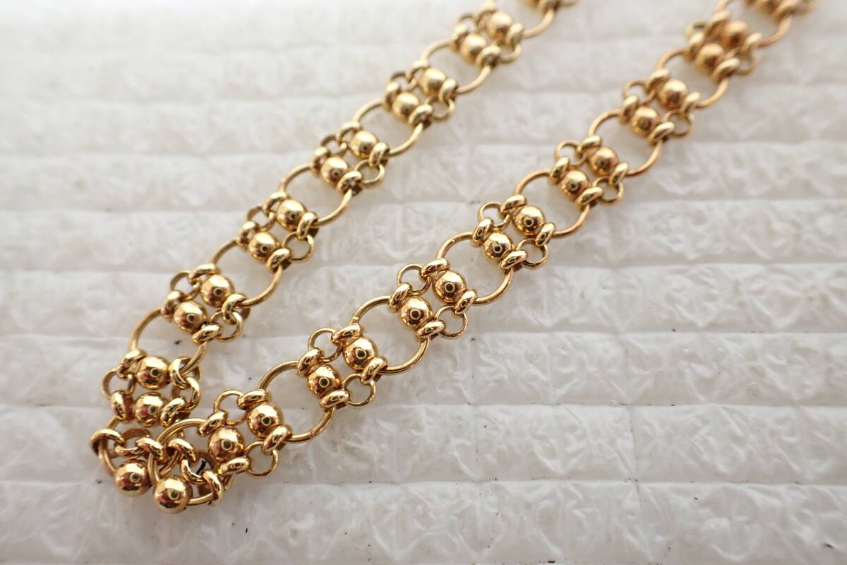 K18刻印 ボールチェーンデザイン ネックレス ゴールド アクセサリー 長さ 約39.5cm 重さ 15.95g B1-MA拍卖