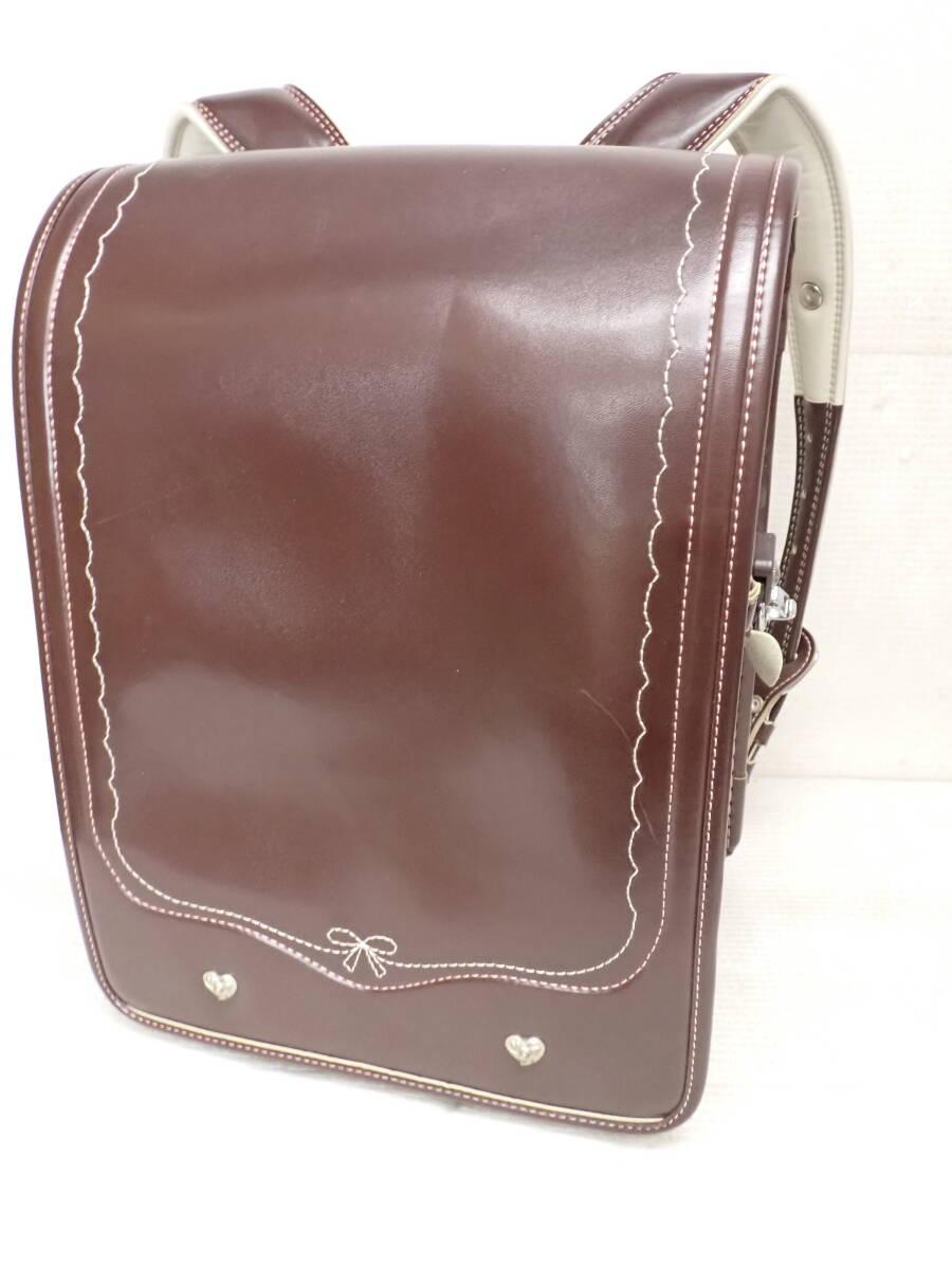 トップバリュ クラリーノ ランドセル ブラウン 茶 リボン 女の子 E2-MB拍卖