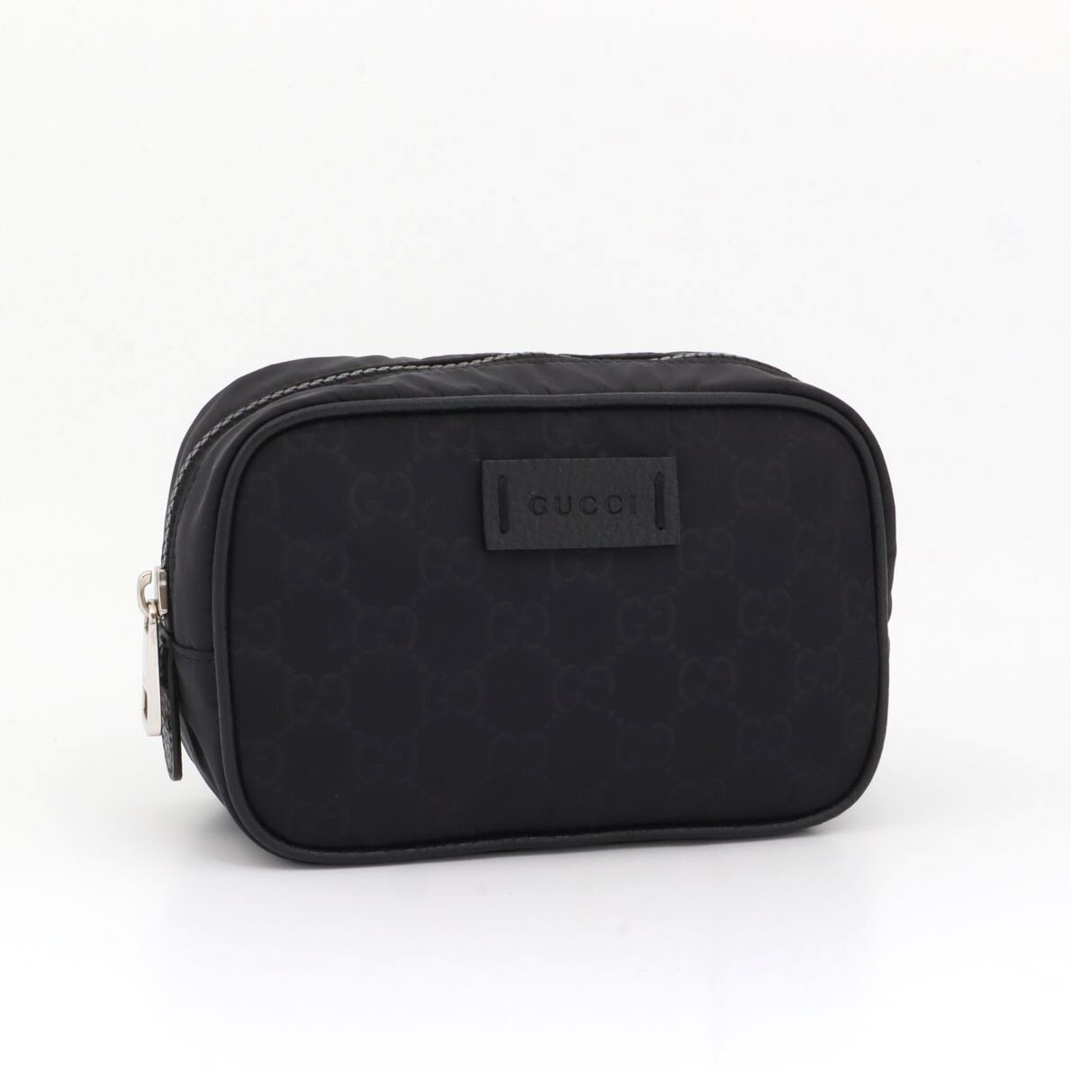 美品 グッチ GUCCI GGナイロン ポーチ 小物入れ コスメポーチ 化粧ポーチ マルチポーチ ブラック ナイロン×レザー 510341拍卖